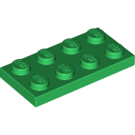 Lego destička 2x4, zelená (302028)